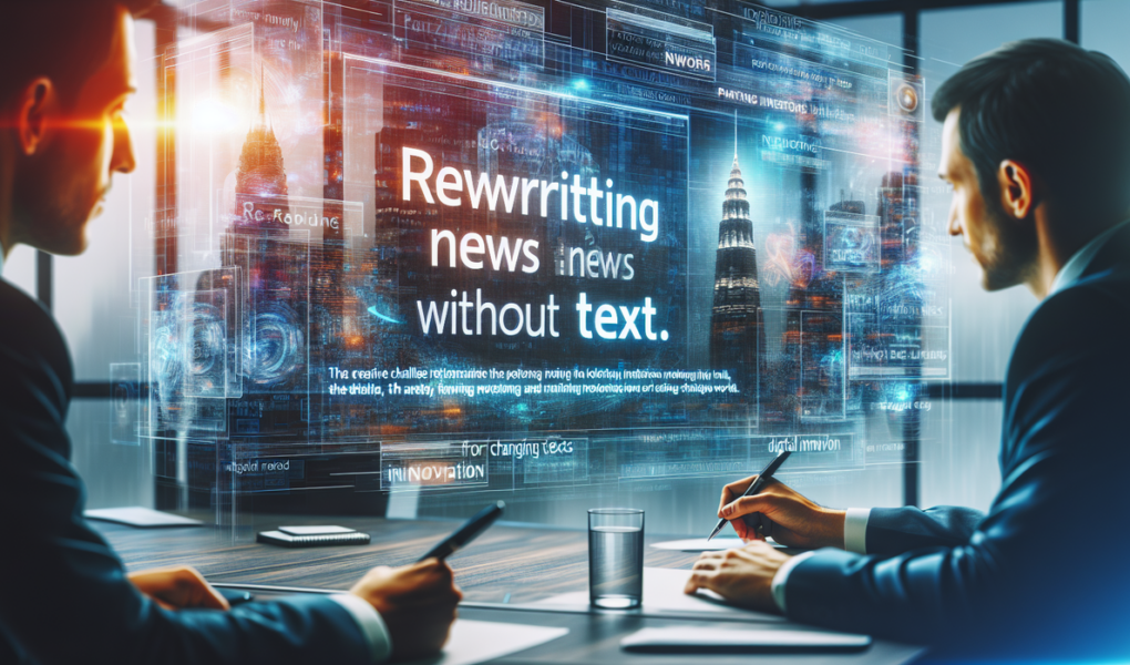 alt_text: Tantangan kreatif menulis ulang berita tanpa teks, berfokus pada inovasi digital.