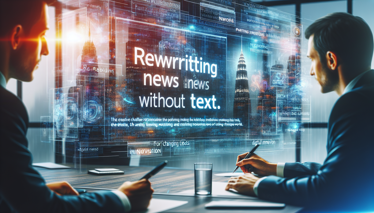 alt_text: Tantangan kreatif menulis ulang berita tanpa teks, berfokus pada inovasi digital.