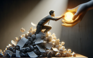 alt_text: Seorang pria bangkit dari kegagalan menjadi guru, meraih peluang baru untuk sukses.