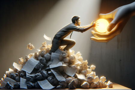 alt_text: Seorang pria bangkit dari kegagalan menjadi guru, meraih peluang baru untuk sukses.