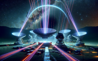 alt_text: "Penggaris Laser Kosmik untuk mengukur dan memotret lubang hitam dengan presisi."