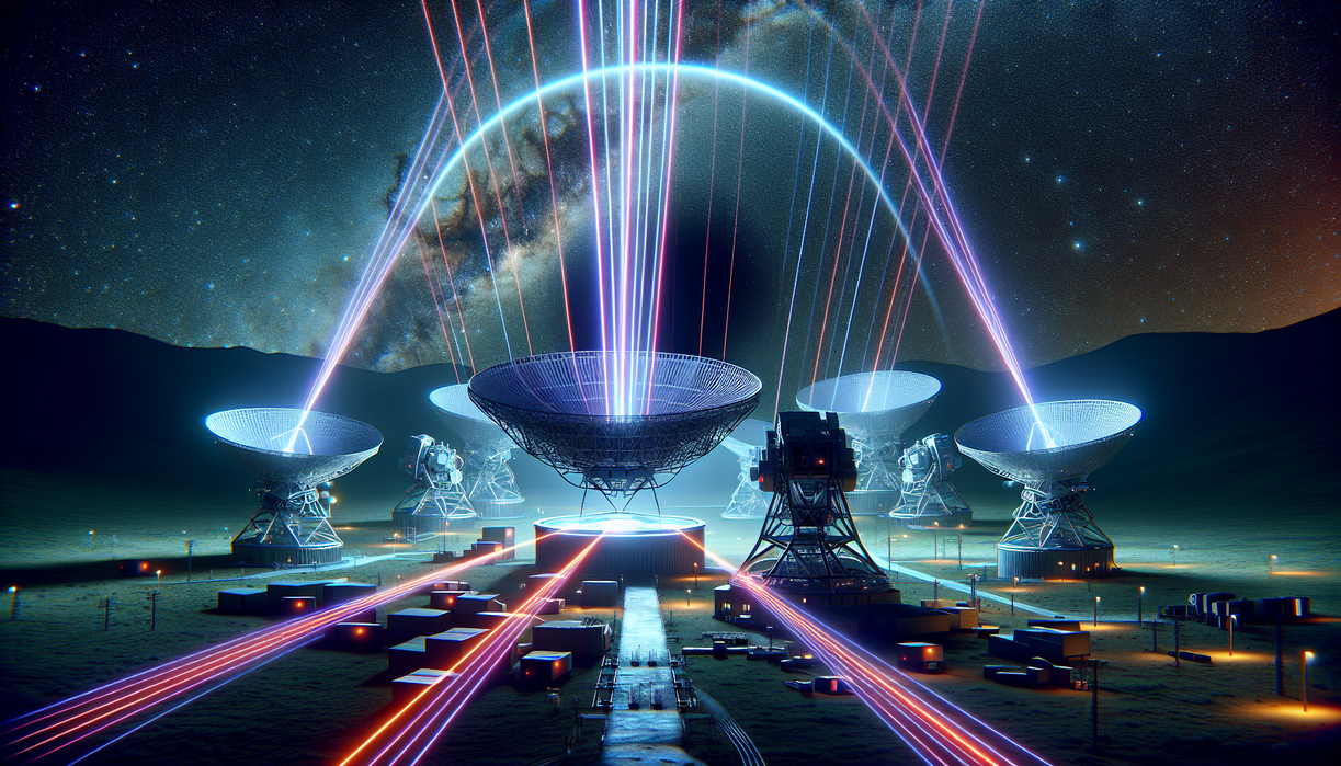 alt_text: "Penggaris Laser Kosmik untuk mengukur dan memotret lubang hitam dengan presisi."