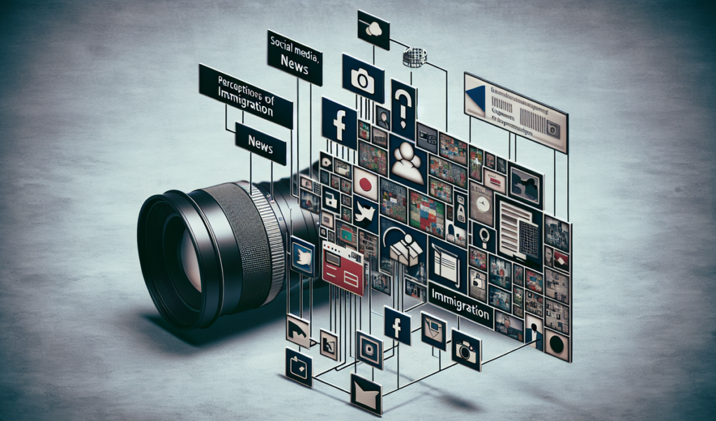 "alt_text": "Infografis hubungan media sosial, berita, dan persepsi terhadap imigrasi."