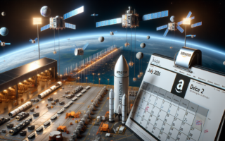 alt_text: Amazon bersaing dengan Starlink dalam peluncuran satelit LEO untuk internet global.