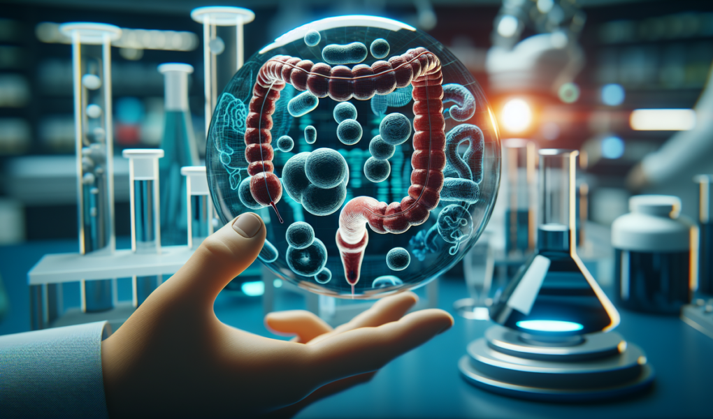 alt_text: Ilustrasi laboratorium dengan fokus pada inovasi obat baru untuk penyakit IBD.