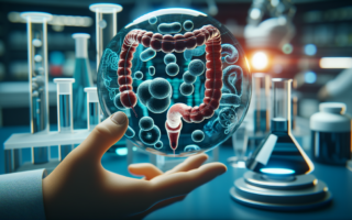 alt_text: Ilustrasi laboratorium dengan fokus pada inovasi obat baru untuk penyakit IBD.