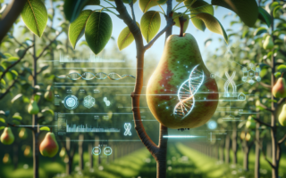 "alt_text": "Jejak genetika dalam domestikasi pir modern."