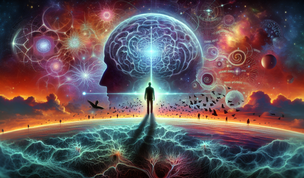 alt_text: Ilustrasi abstrak tentang kesadaran menjelang kematian, menampilkan cahaya dan bayangan.