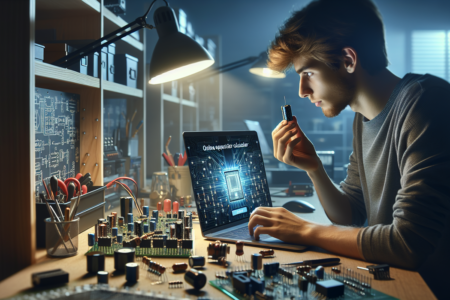 alt_text: Antarmuka kalkulator kapasitor online pada blog elektronik.