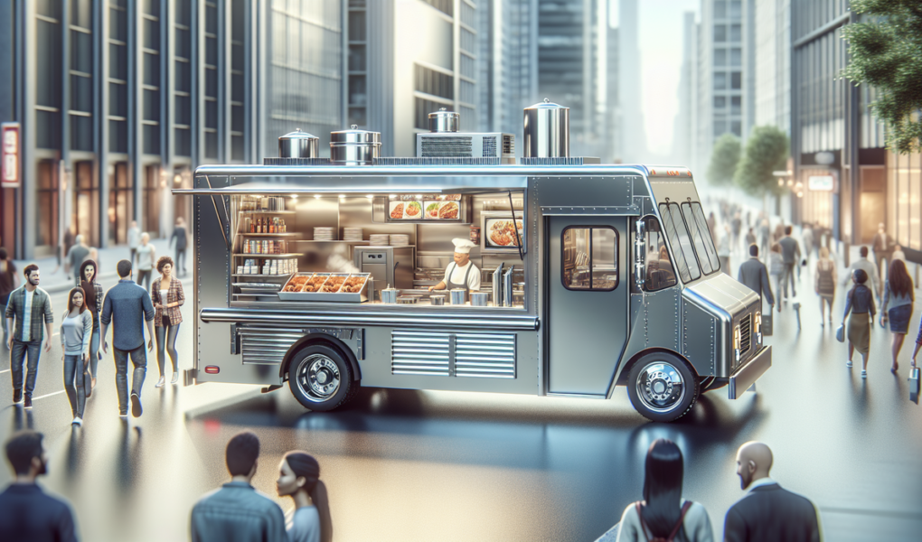 alt_text: Food truck modern dengan dapur stainless steel yang canggih dan bersih.
