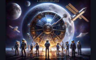 alt_text: Artemis II ditunda lagi, para penggemar menanti antusias di bawah langit mendung.