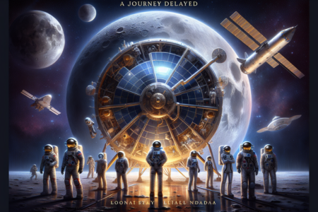 alt_text: Artemis II ditunda lagi, para penggemar menanti antusias di bawah langit mendung.