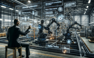 alt_text: Logo Deloitte dan Nvidia berdampingan dengan tema "Masa Depan Platform Simulasi AI".