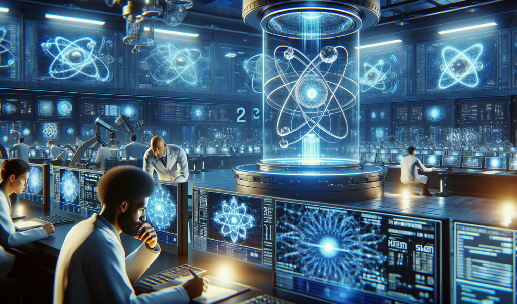 alt_text: Pusat LHC menampilkan tabrakan partikel mendekati, menunjukkan energi fisika yang intens.