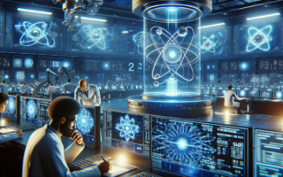 alt_text: Pusat LHC menampilkan tabrakan partikel mendekati, menunjukkan energi fisika yang intens.