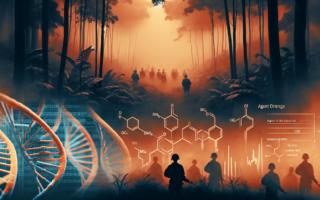 alt_text: Ilustrasi dampak Agent Orange; beracun dan meningkatkan risiko kanker darah.