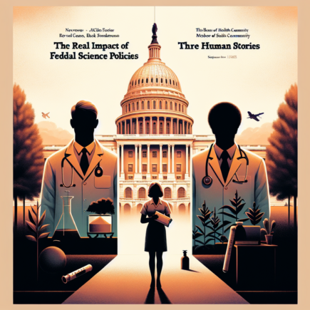 "alt_text": "Penelitian terhenti akibat pemotongan dana, dampaknya terasa di lab-lab penelitian."