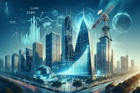 alt_text: Grafik pertumbuhan pesat bisnis citra satelit komersial global.