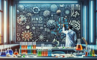 alt_text: Pekerja lab menganalisis petunjuk di ssts:entertainment:puzzles:crosswords.