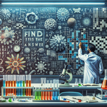 alt_text: Pekerja lab menganalisis petunjuk di ssts:entertainment:puzzles:crosswords.