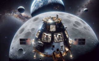 alt_text: "Potret Bumi dan Bulan dari luar angkasa oleh Artemis II, menunjukkan keindahan kosmik."