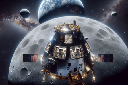 alt_text: "Potret Bumi dan Bulan dari luar angkasa oleh Artemis II, menunjukkan keindahan kosmik."