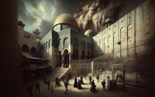 alt_text: Masjid Ibrahimi dengan nuansa damai, simbol penghapusan batas dan harmoni antar budaya.