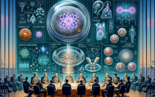 alt_text: Poster bertema sains yang menjembatani penelitian laboratorium ke aplikasi kehidupan sehari-hari.