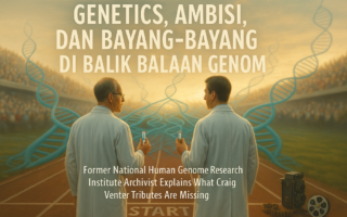 "alt_text": "Persaingan genetika: Ambisi dan tantangan dalam penelitian genom manusia."