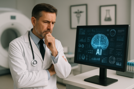 alt_text: Inovasi AI memudahkan check-in di klinik, mempercepat proses pendaftaran pasien.