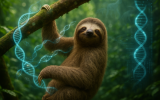 alt_text: Sloth di pohon, lambat bergerak, kulkas, simbol metabolisme rendah, energi minimal.
