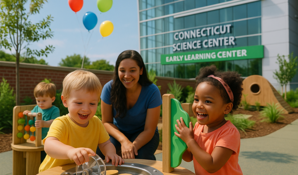 alt_text: Museum sains di Hartford yang ramah balita dengan pameran interaktif dan edukatif.