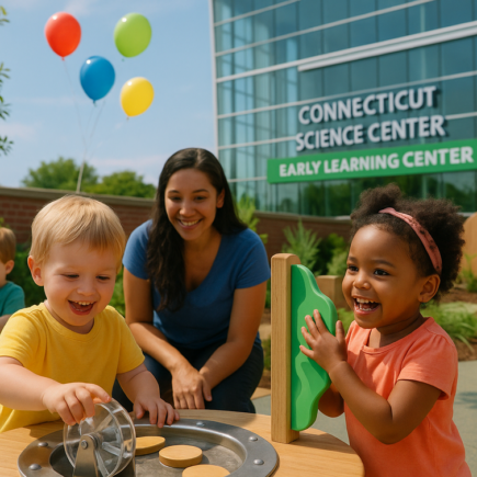 alt_text: Museum sains di Hartford yang ramah balita dengan pameran interaktif dan edukatif.