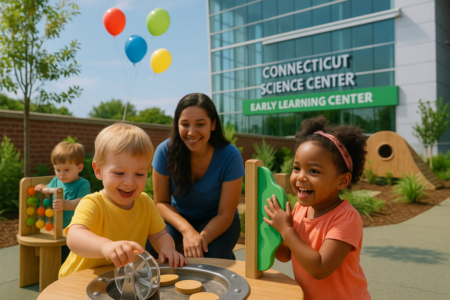 alt_text: Museum sains di Hartford yang ramah balita dengan pameran interaktif dan edukatif.