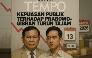 Survei menunjukkan penurunan kepuasan publik, sinyal peringatan bagi Prabowo-Gibran.